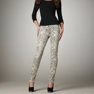 CURRENT/ELLIOTT The Ankle Skinny Snake Print Jeans Size‎ 29